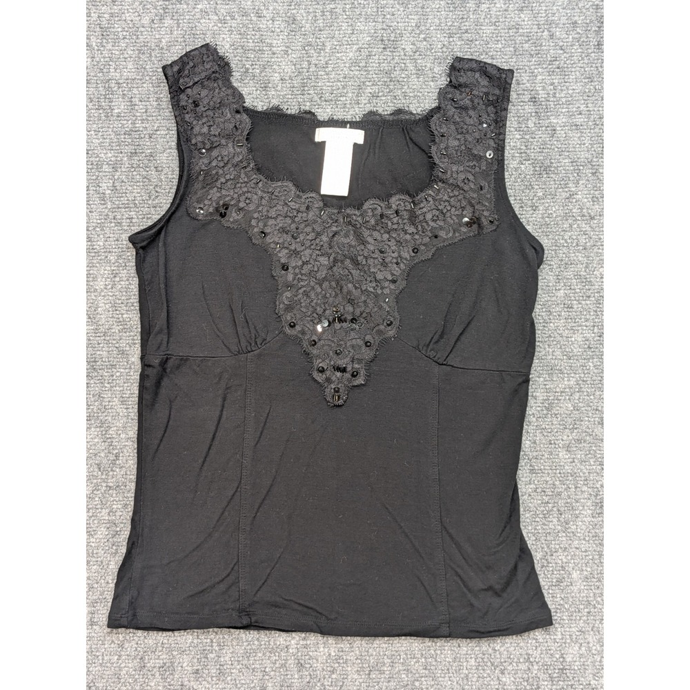 Whimsigoth y2k Babydoll Black‎ Lace Tank Top Witchy Coquette Dainty Size Small